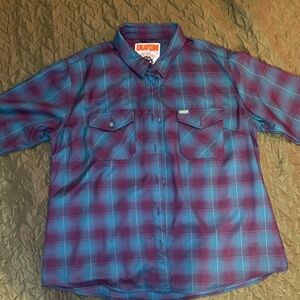 DIXXON Blue and Purple Plaid Button Down Shirt